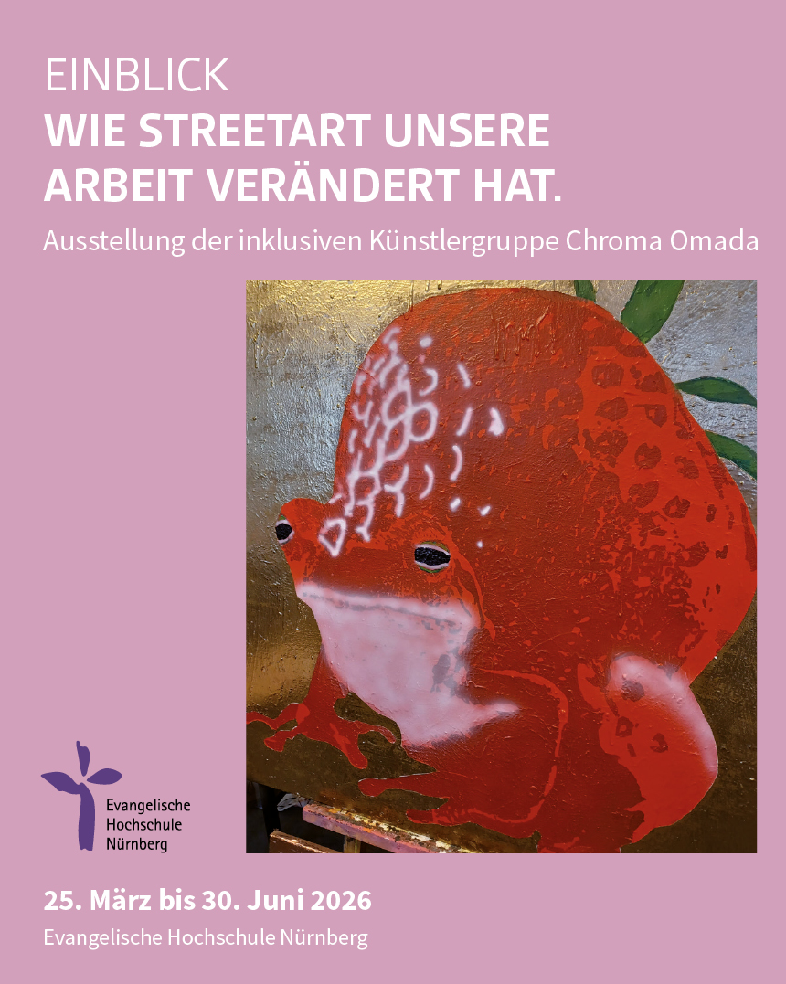 Titelbild der Einladungskarte, Gemälde mit rotem Frosch